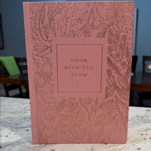 Pink Gold Embossed “Grow With The Flow” Journal